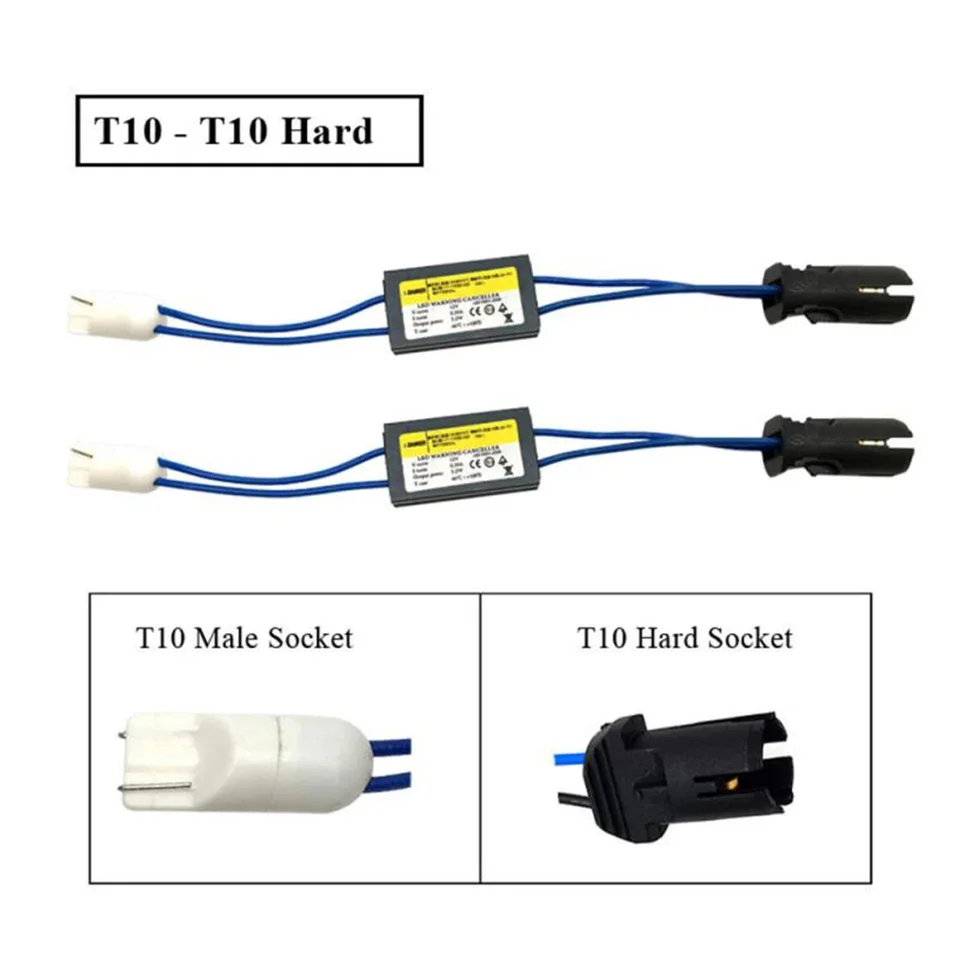 2pcs T10.W5W LED Výstražné výstražné výstražky Canceller Lights Canbus Výstraha Canbus Výstraha Scanceler Decoder Eliminuje ľahké poruchy Plug and Play