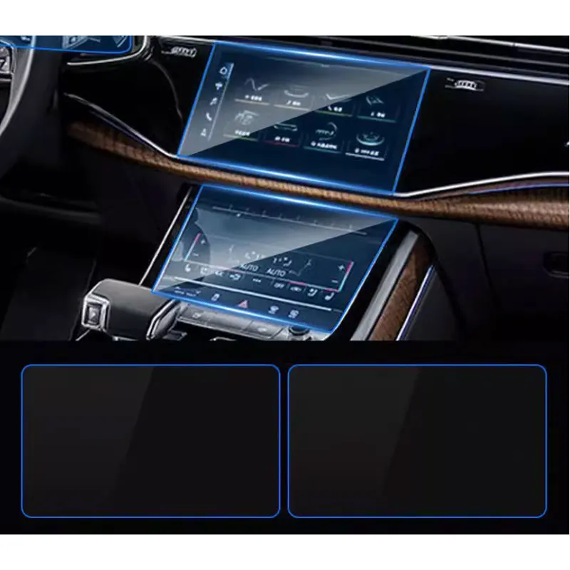 2pcs temperovaný sklenený chránič obrazovky kompatibilného s dotykovou obrazovkou Audi Q7 Q8 E-Tron, HD Clear, Scratch-rezistentný 2019-2023,