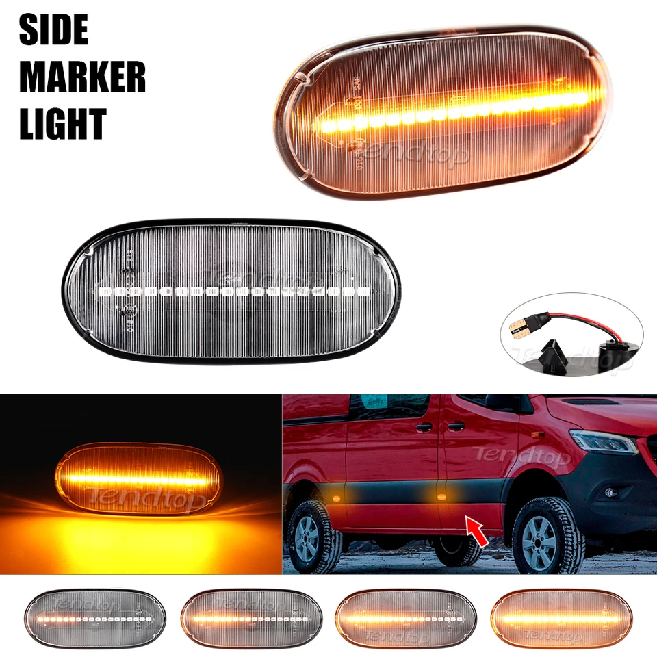 2pcs Turn Signal Signal LIGH LED Dynamickej bočnej markerovej lampy pre Benz Sprinter W906 2006-2018 pre Volkswagen Crafter