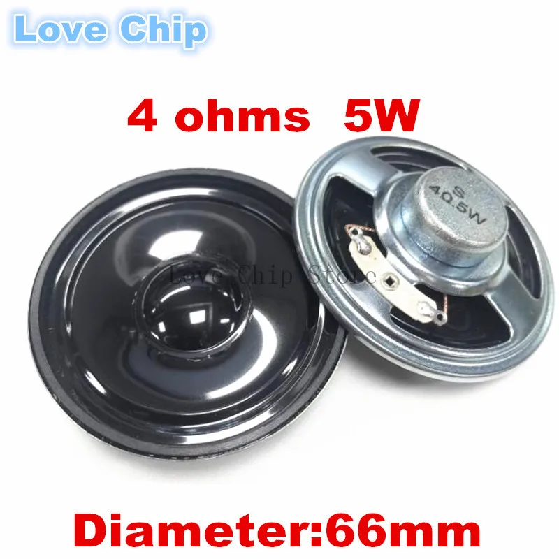 2pcs ultra tenký reproduktor nepremokavý 4 ohmy 5 watt 5w 4r hlasný priemer reproduktora 66 mm 6,6 cm hrúbka 18 mm
