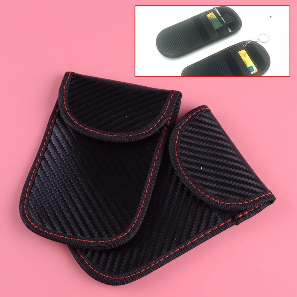 2PCS umelé kožené auto kľúč proti krádeži blokovača puzdro Faraday Cage FOB HAPE HAKYLES RFID Blokovanie RFID