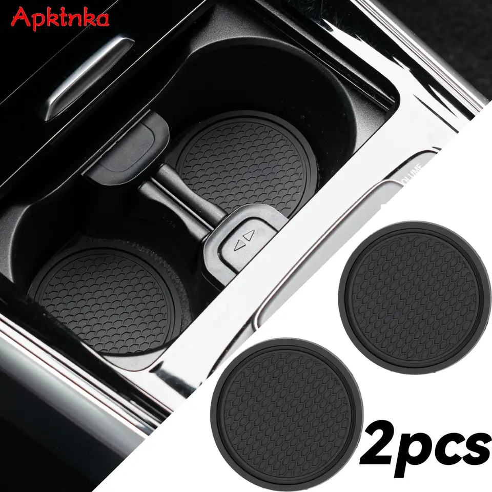 2pcs Universal Black Car Auto Cup Držitie vložky Coaster Anti-Strip Pad Mats for VW Honda Volvo Tesla Toyota Audi BMW príslušenstvo