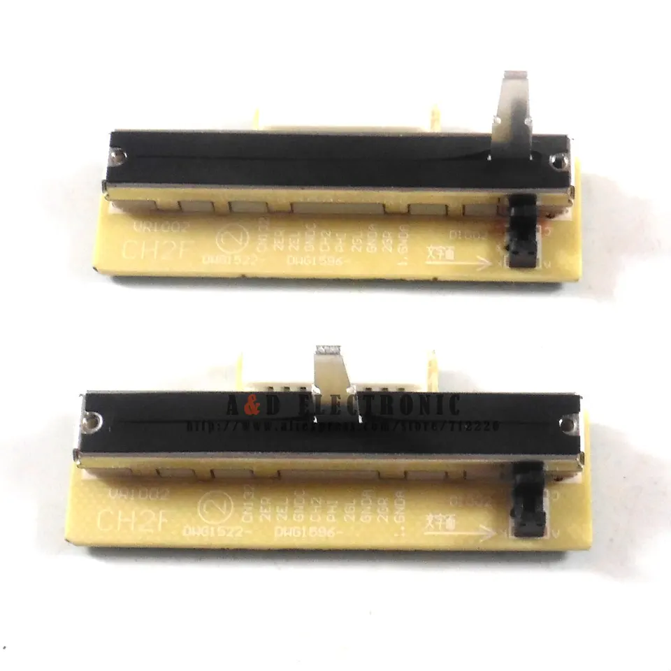 2pcs upgradovaný kanál 2 CH2 FADER SLIDLER MOSSLEBLY pre Pioneer DJM 600 (DWG1522)