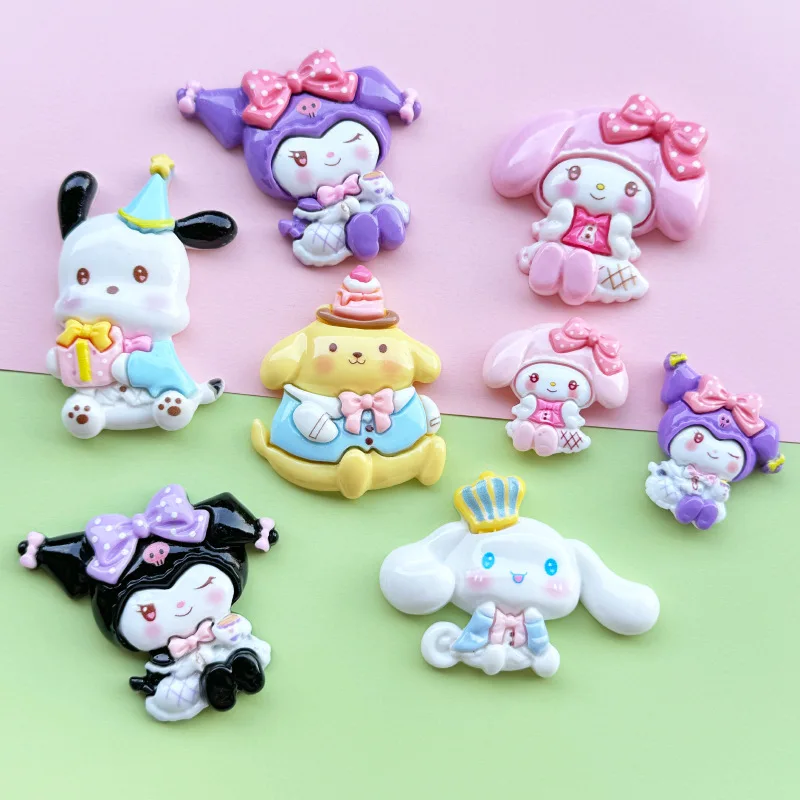 2pcs veľkú veľkosť Sanrio živica plochý kabína karikatúra Hello Kitty DIY Živé doplnky pre remeselnícke materiály