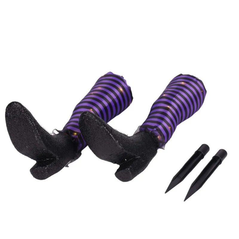 2pcs viedol Halloween zlé čarodejnícke nohy so svetlou hore nohami z bezbožných čarodejnícky