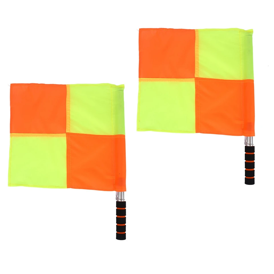2PCS Vlajka rozhodca Linesman s úložnou taškou pre športové zápasy futbalové futbalové hokejové tréningy Tranning