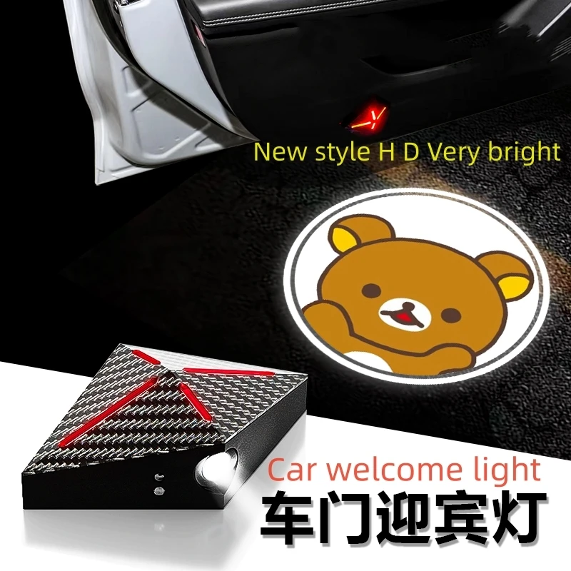 2pcs všetky značky autá kartón Anime Anime Rilakkuma Auto dvere vítané náradie pre projekciu svetla