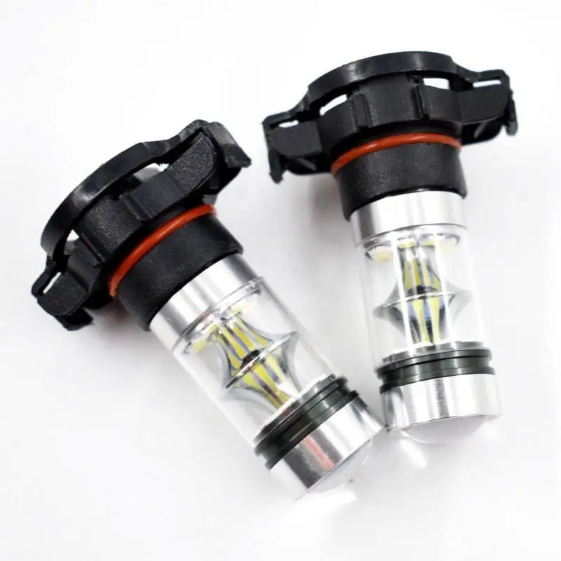 2pcs White Amber Yellow PSX24W H16 5202 Vysoký výkon 100W 3030 20SMD LED žiarovky pre hmlu alebo denné svetlá 12v-24V