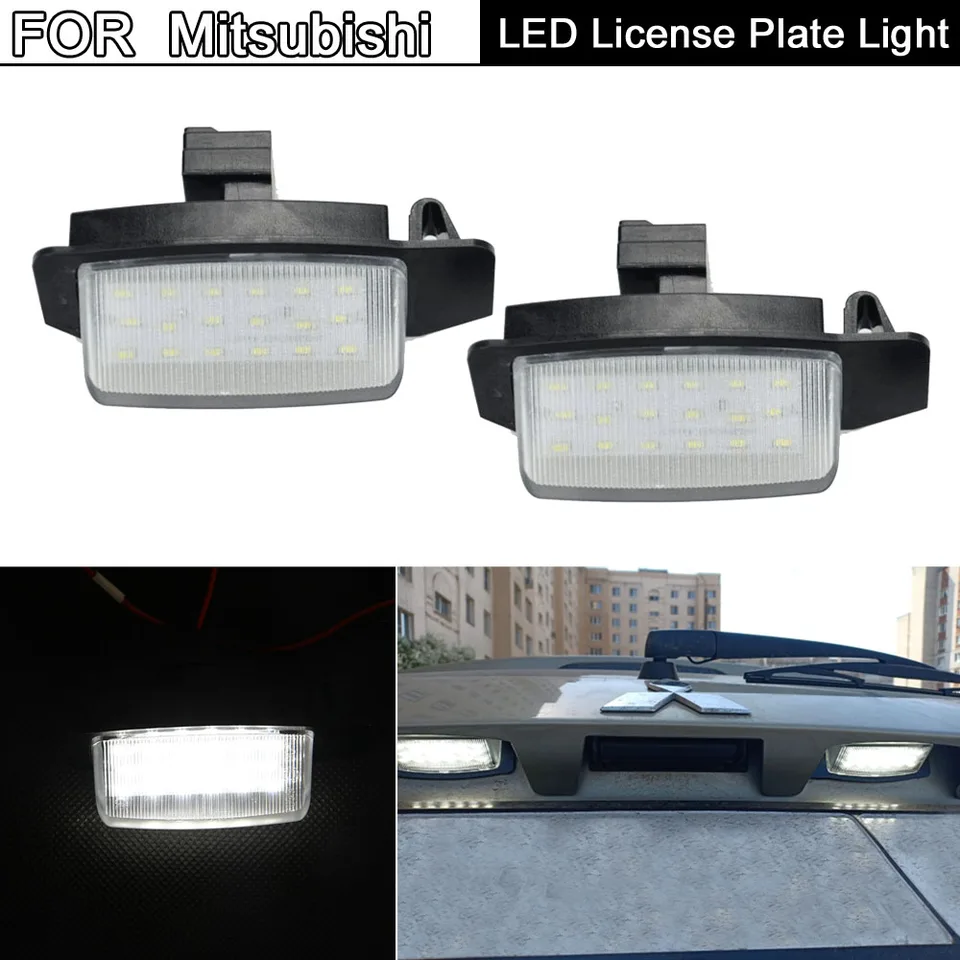 2PCS White LED LED ŠPZ LETKA SVETLO ZAMESTNANIE LAMPA pre Mitsubishi Eclipse 1 2 3 4 Eclipse Cross Outlander Lancer Sportback