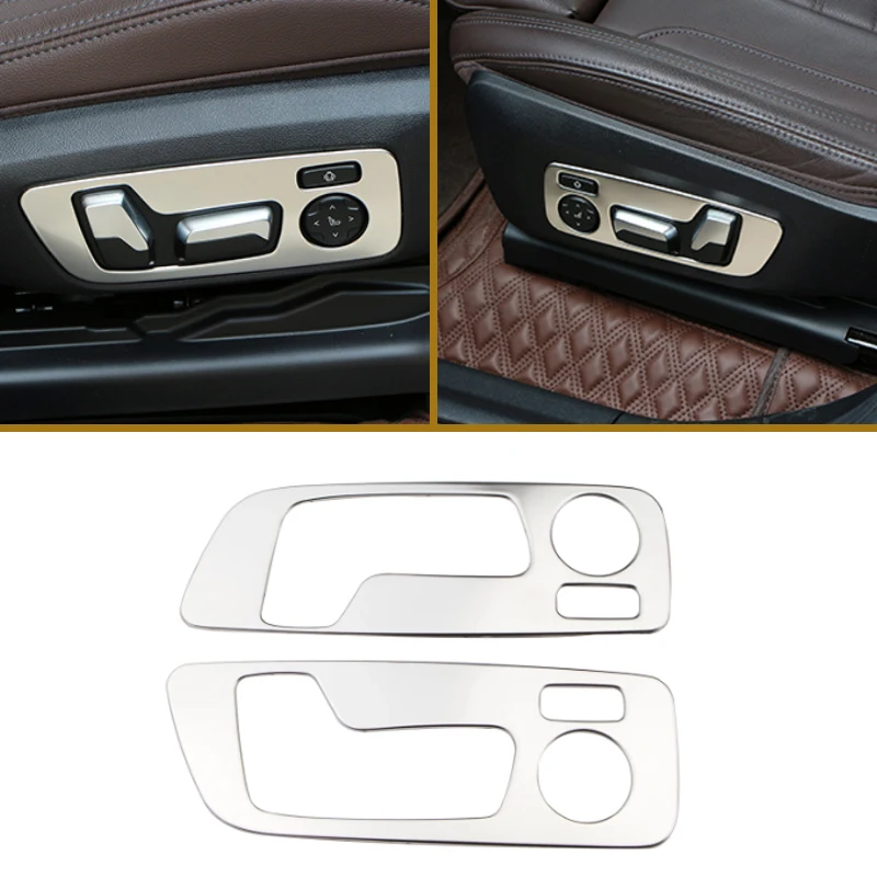 2PCS z nehrdzavejúcej ocele Seat Seat Seat Sedadla gombíka OBCHOD STREVUJE PRE BMW X3 G01 2018 - 2022 Príslušenstvo