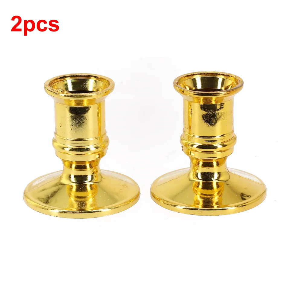 2pcs zlaté zúžené sviečky Držičky sviečky Tradičné vyhovovanie štandardnej sviečky pre svadobné domáce stolové dekorácie