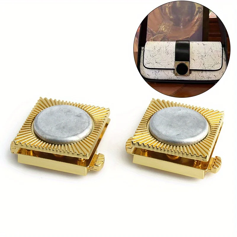 2pcs zlatý zinok kovový štvorcový štvorcový magnetický zámok kabelka Peňaženka batožina Push zámok Uzatvorenia Kewing šijacie remeselné remese