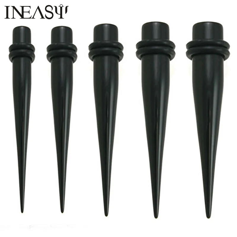 2pcs čierny akrylový hrot uší expanzné ušné zátky uší piercing šperky na uši tunely v ušiach zátky na napínacie súpravy