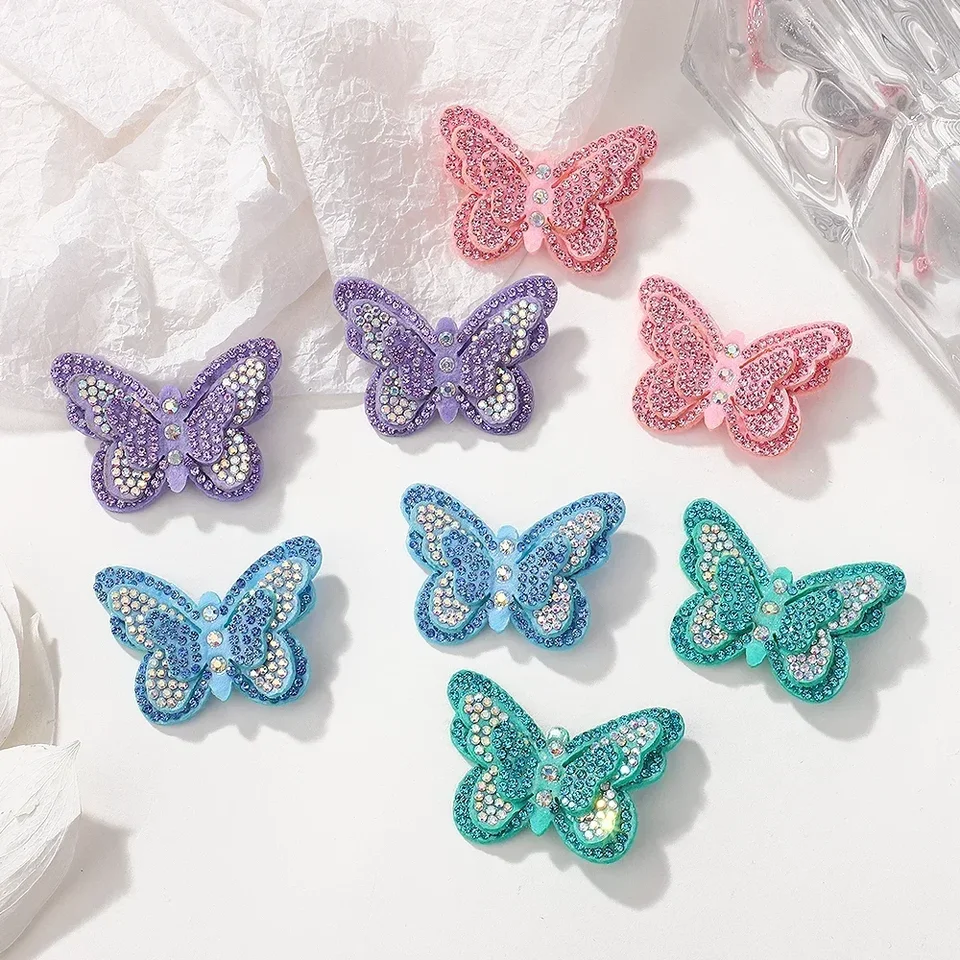 2pcs/šarža vynikajúce prvotné špendlíky s flitrovými vlasmi rany vlasy špendlíky Dievčatá Knitové kaderníky Roztomilé barety Kids Kaderské doplnky