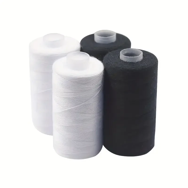 2PCSHOUSEHOUSEWHORD NEITNÁ NETE RUČNÁ ČIERNA ČIERNA A BIELA ​​NAŽASŤ 500 m Polyester vlákno pre šijacie stroje a ručné šitie