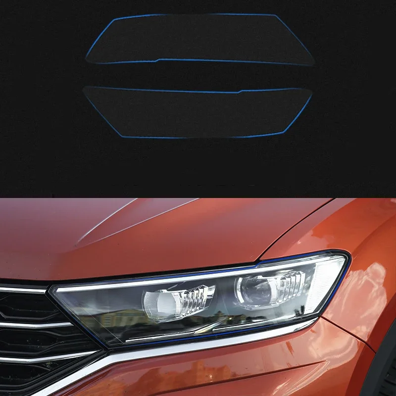 2PICS Film predného svetlometového filmu pre Volkswagen VW T-ROC TROC TPU Transparentný ochranný film Exteriérový nálepka na auto svetlomet