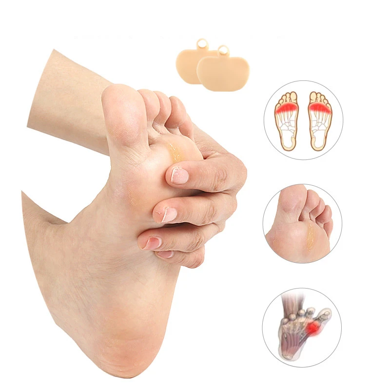 2Piece = 1 -stopové metatarzálne topánky Boľové predné podložky Silikónový gél Patch vankúšik Orthotický vysoký podpätok vložky