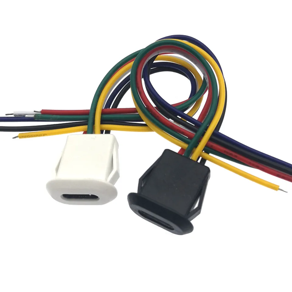 2pin 4pin 6pin USB konektor typu C samice s pH 2,0 3A High Current Typ C nabíjanie Jack Port s prackou Snap Groove pracka