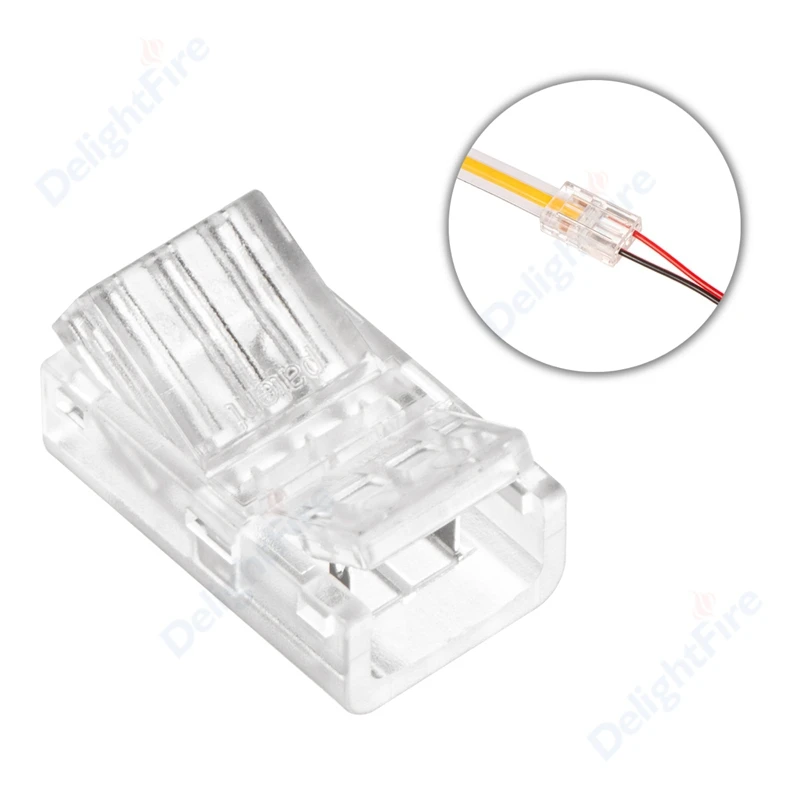 2pin COB LED LED Svetl do drôtových konektorov Terminál Predlžovanie pripojenia pre 8 mm/10 mm široké svetlá s vysokou hustotou s vysokou hustotou 12V