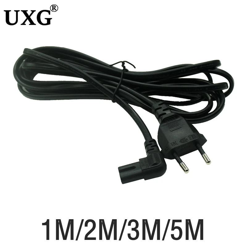 2pin IEC320 C7 EÚ napájanie 90 stupňov káblového kábla pre Dell NAPOJECK nabíjačku CANON EPSON RADIOP Radio Reproduktor PS4 Xbox One S