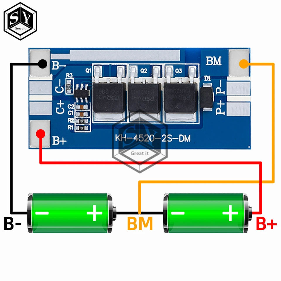 2S 7,4V 18650 26650 Polymérna baterka