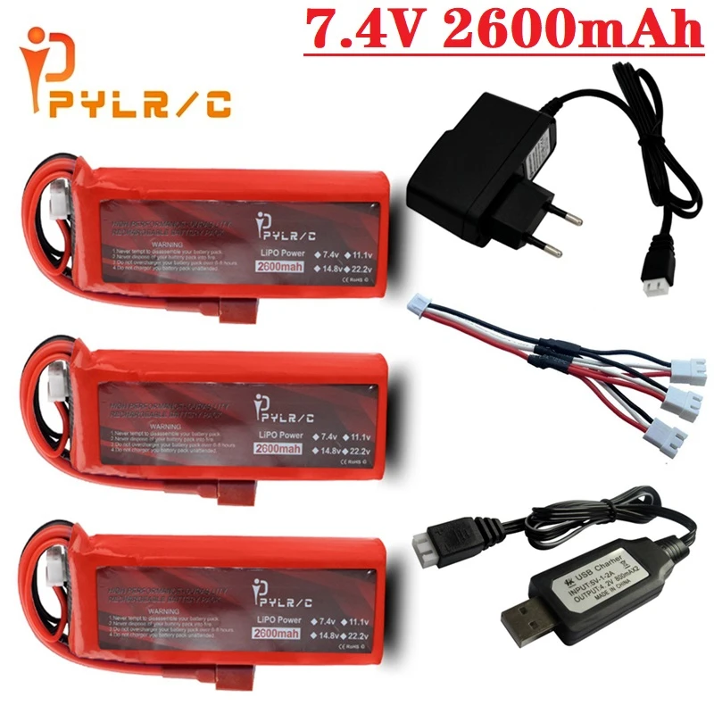 2S 7,4V 2600 mAh lipo batéria pre Wltoys 144001 124018 124019 12428 12402A 18301 18302 18311 RC CAR s nabíjačkou FT009 RC čln