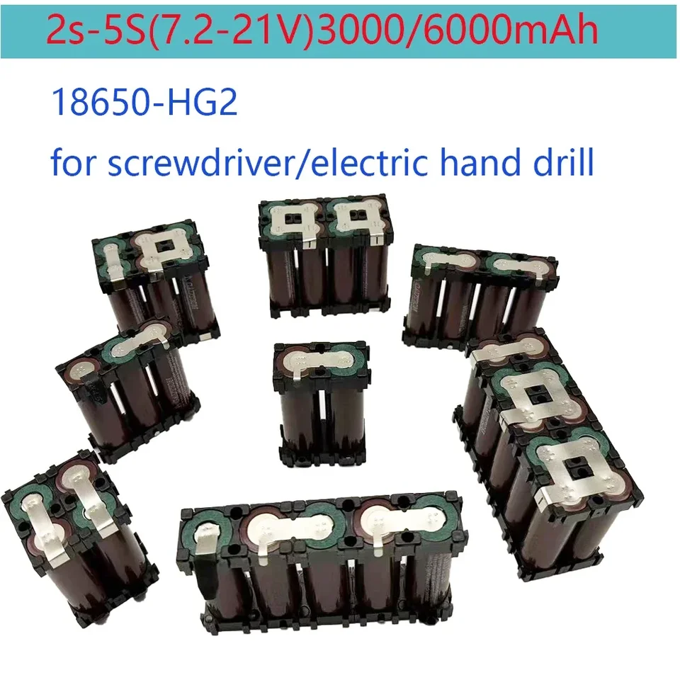 2S1P 3S2P 4S1P 4S2P 5S1P 5S2P 18650 HG2 Batéria Vlastné zváranie batérií 3000 mAh / 6000 mAh batérií 7.4 V až 25,2V