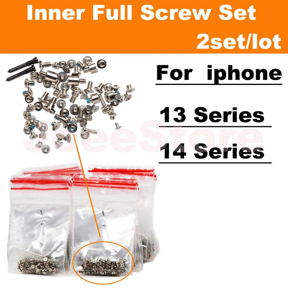 2setová sada skrutiek pre iPhone 13 14 Pro Max 13Mini 14Plus Mobile Mobile Accessories Vnútorná spodná skrutka Kompletné skrutky Opravy Časti
