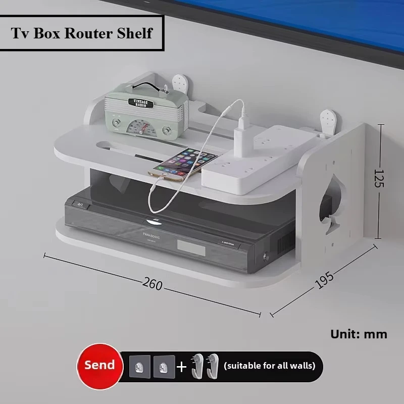 2Tier bez punčového montážneho ukladacieho stojana 2 hráč držiaka Mini PC DVD Player TV Box Router Set-Top-Top Box Bracket Obýva