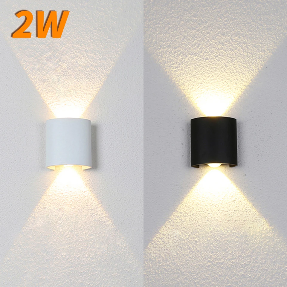 2W LED nástenná lampa vonkajšia vodotesná záhradná osvetlenie záhradná izba obývacia izba Schody nástenné svetlo