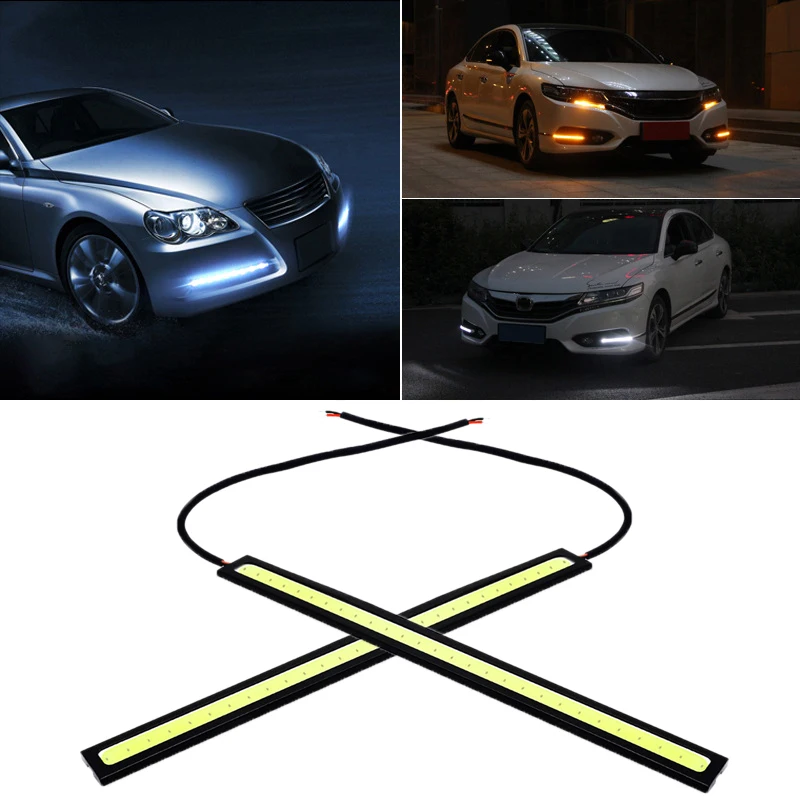2x 17 cm COB DRL LED denné bežecké LED LED pásma LED Svetlo vonkajšia atmosféra lampa auto hmlové žiarovka vodotesná biela červená žltá 12V