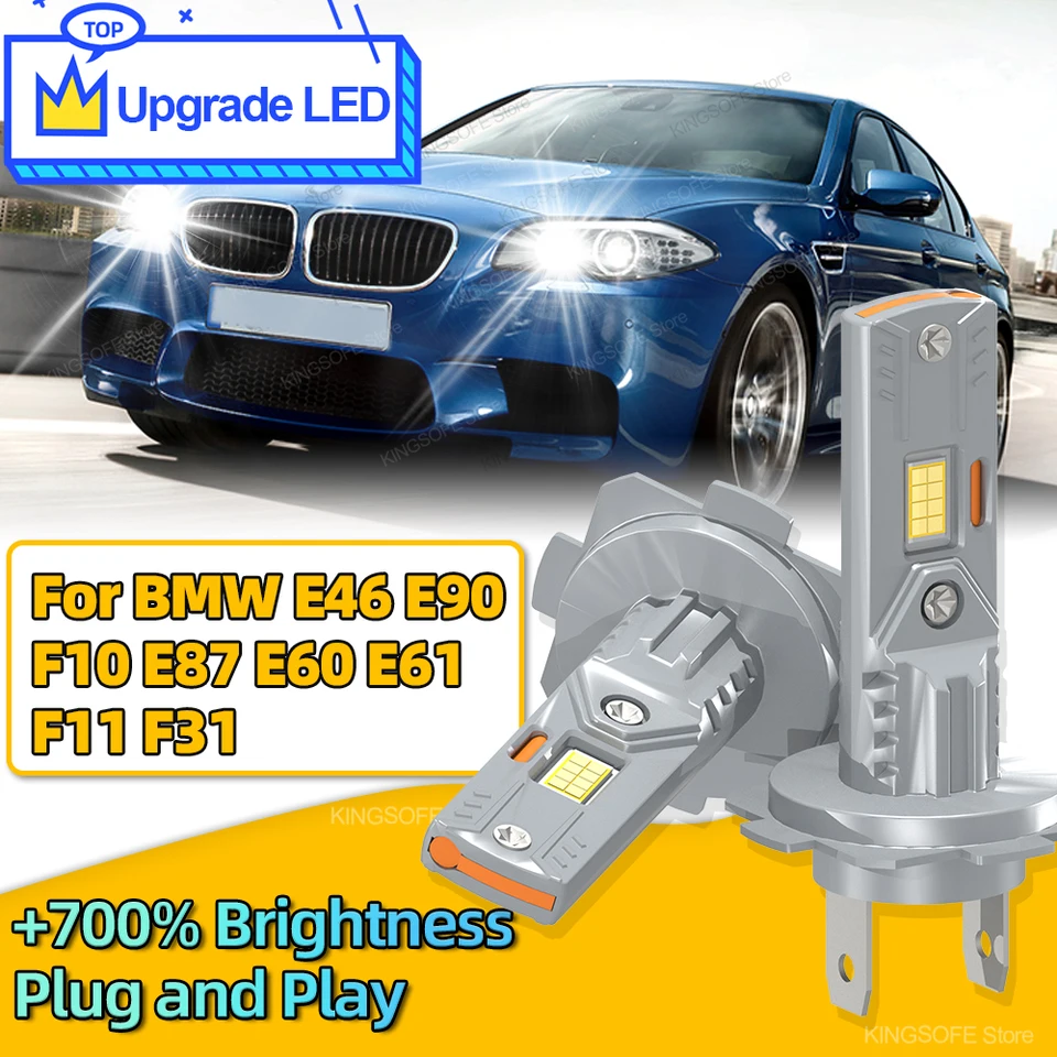 2x 6000K H7 LED svetlomet žiarovka 30000LM LED auta LIGHT Wireless Automatické lampa pre BMW E46 E90 F10 E87 E60 E61 F11 F31