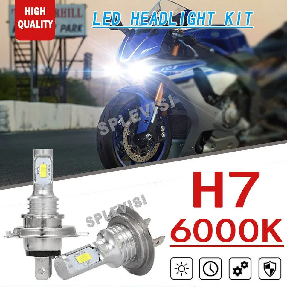 2x 70W H7 6000K svetlo biele cibuľky CSP LED pre Yamaha YZF-R6 2003-2015 YZF-R1 2006-2016 Motocykel
