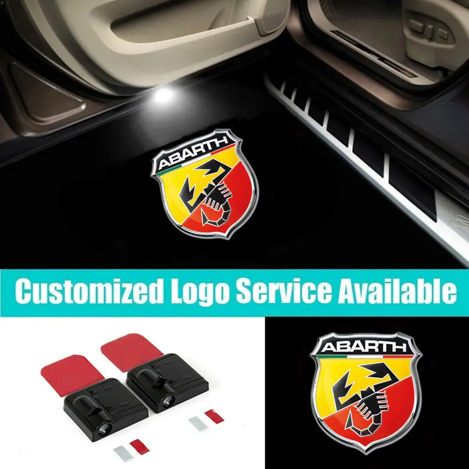 2x bezdrôtové dvere automobilu Abarth Vitajte tieňové svetlá pre Abarth 1000 1600 2000 204