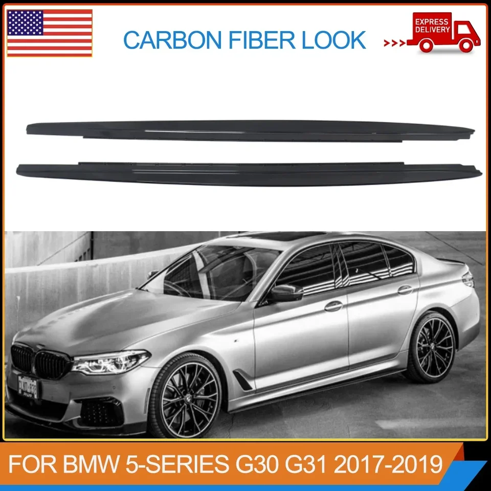 2x bočné sukne predlžovacie pery uhlíkové farby pre BMW G30 540i 550i F90 M Tech 17-22