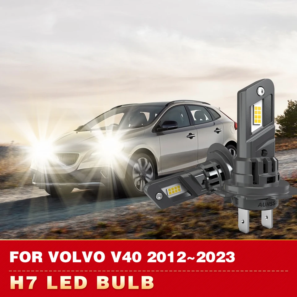 2x H7 LED LED CANBUS Svetlomet žiarovka 24000lm LED auto hlavy hmlové svetlo s bezdrôtovými turbo LED Turbo LED nová modernizácia pre Volvo V40 2012 ~ 2023