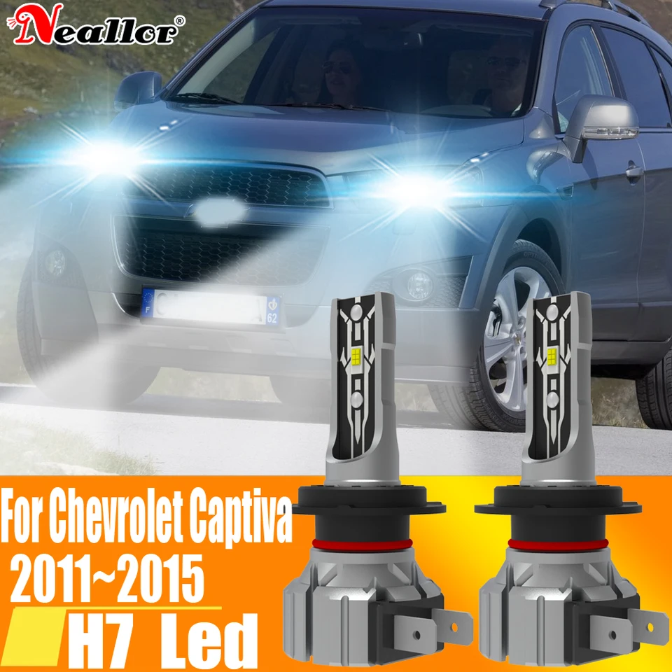 2x H7 LED svetlo Canbus žiarovka Svetlomet Vysoko napájacie auto dióda Moto jazdná lampa 12v 55 W pre Chevrolet Captiva 2011 ~ 2015