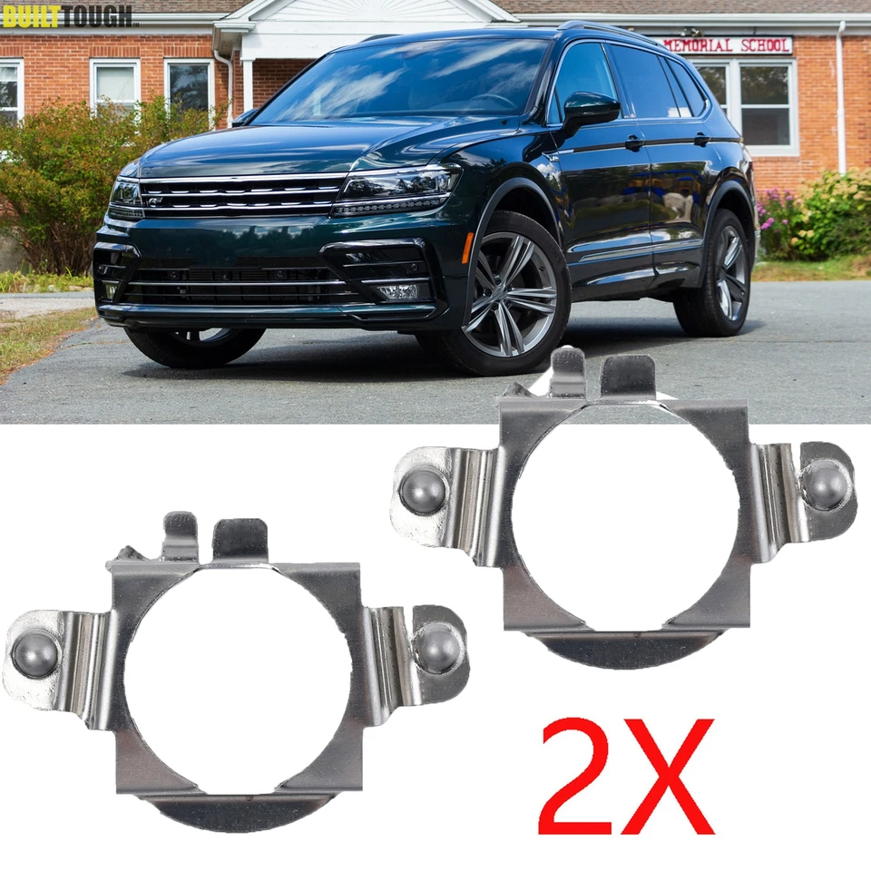 2x H7 LED žiarovka adaptér pre VW Passat CC Touran Tiguan Touareg kovový strieborný automobilový svetlight Base Drží držiak svetlomety