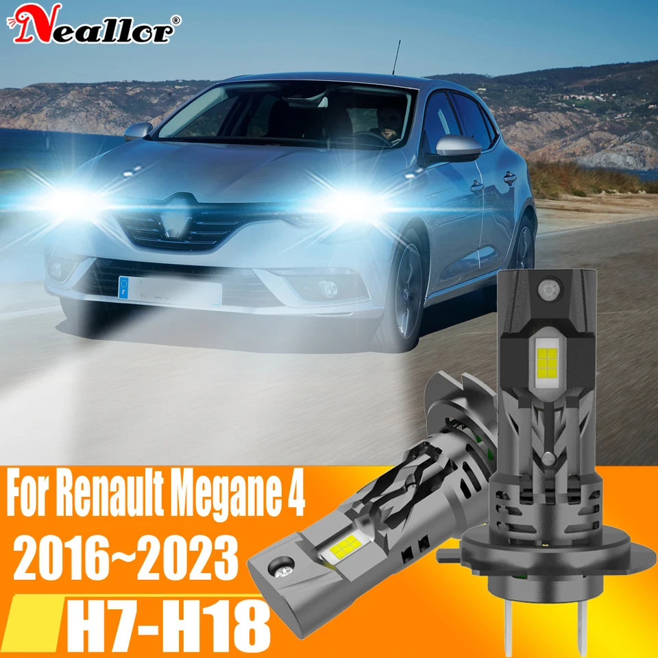 2x High -Power H7 LED svetlomet Canbus žiadna chyba H18 Auto žiarovka 6000K biele svetlo dióda 12V 55W pre Renault Megane 4 2016 ~ 2023