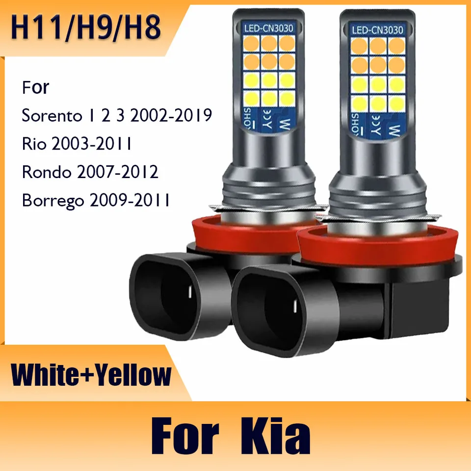 2x hmlové žiarovky auta Biela žltá pre Kia Rio 2003 2004 2005 -2011, Sorento 1 2 3 2002-2019, Rondo 2007-2012, Borrego 2009-2011