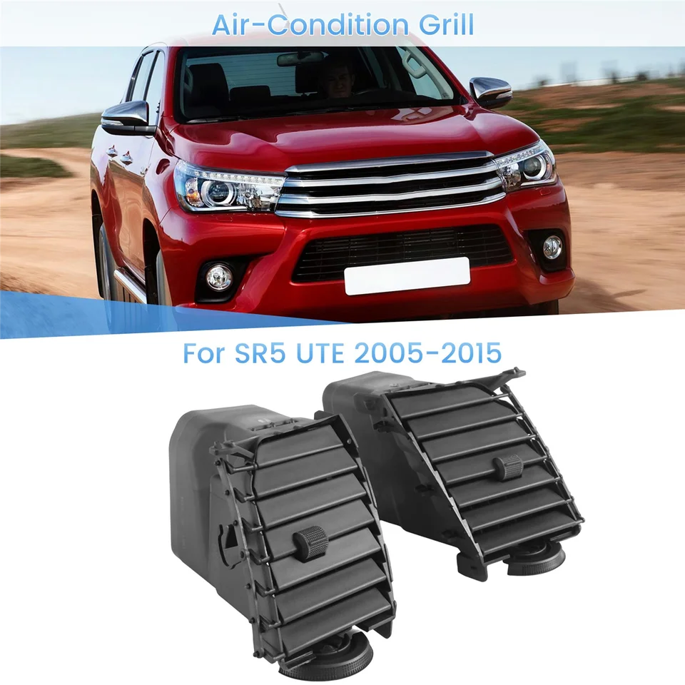 2x interiérová klimatizácia Grill A/C Vent Grille pre Toyota Hilux Kun SR5 Ute 2005-2015 Fortuner Accessories