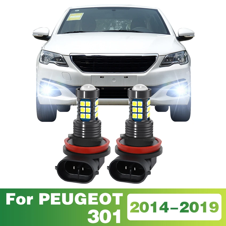 2x LED auta LIGHT SVET FOG FOG LAMP Žiarovka pre Peugeot 301 2014 2015 2016 2017 2018 2018 2019 Príslušenstvo