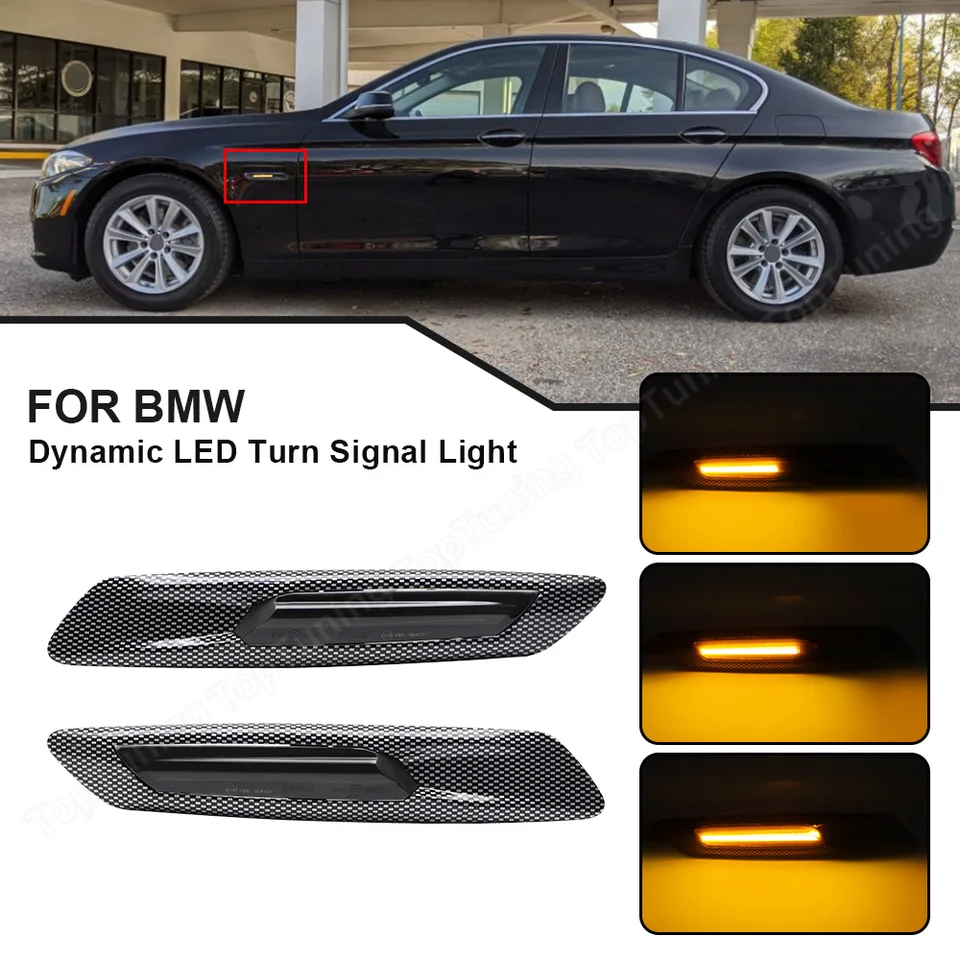 2X LED Turn Signal Svetlo pre BMW 5-série F10 Sedan F11 Touring 2011-2013 LED bočné markerové blinkerové svetlo pre BMW 528i 535i 550i