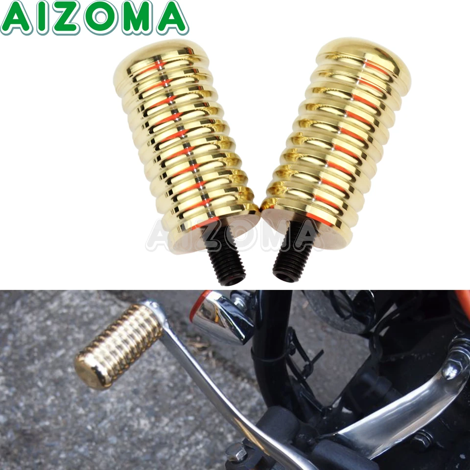 2x mosadzný špičkový radiaci peg vintage motocyklové smenu páky pre harley Sportster 883 1200 883R 883L Foot Peg Footrest Footrest Footrest