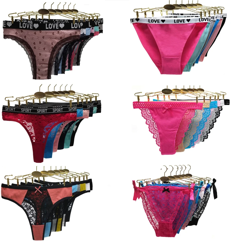 2x nohavičky G-String nohavičky bavlna/čipka Dievčatá Stručné nohavičky Ženy Spodná nohavice THOG SAIL Color PANTYS Lingerie pre 12-20 rokov