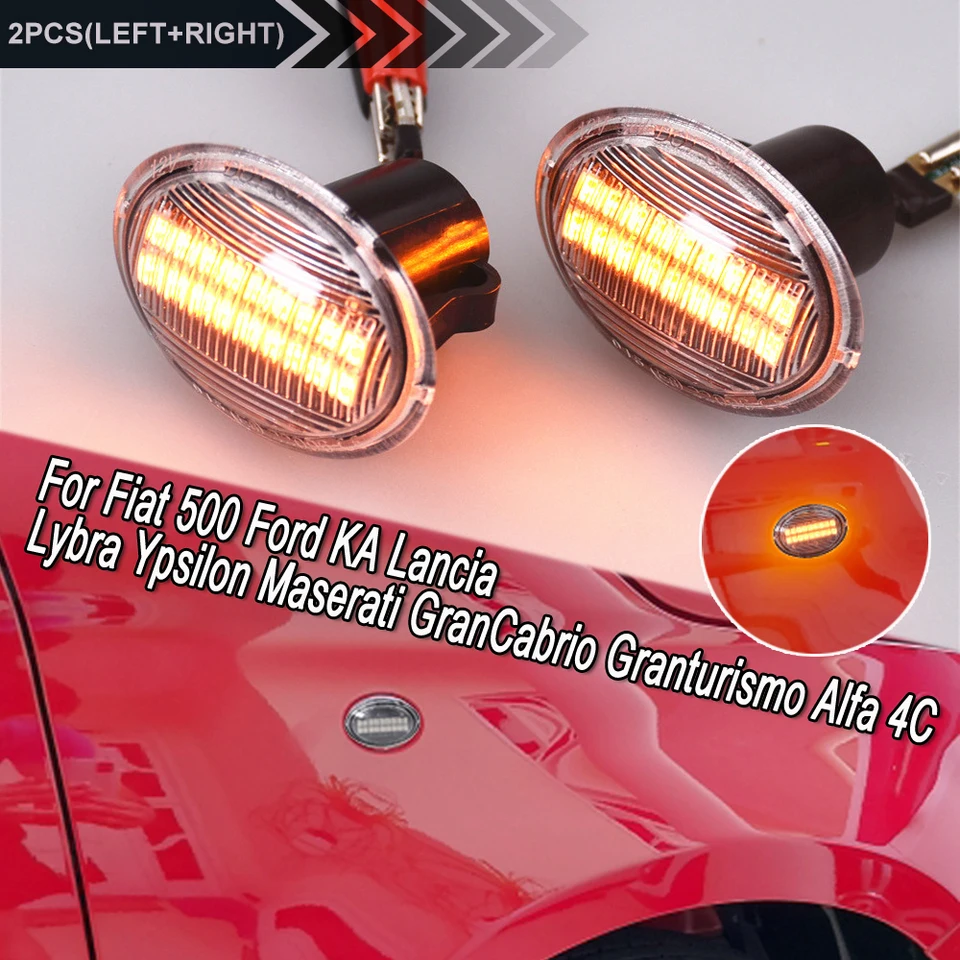 2x OEM bočné markerové svetlo svetlo SILD SIGNAL pre Fiat 4S 63 3P NUova 500 ABARTH FORD KA DESDE LANCIA YPSILON MASERATI