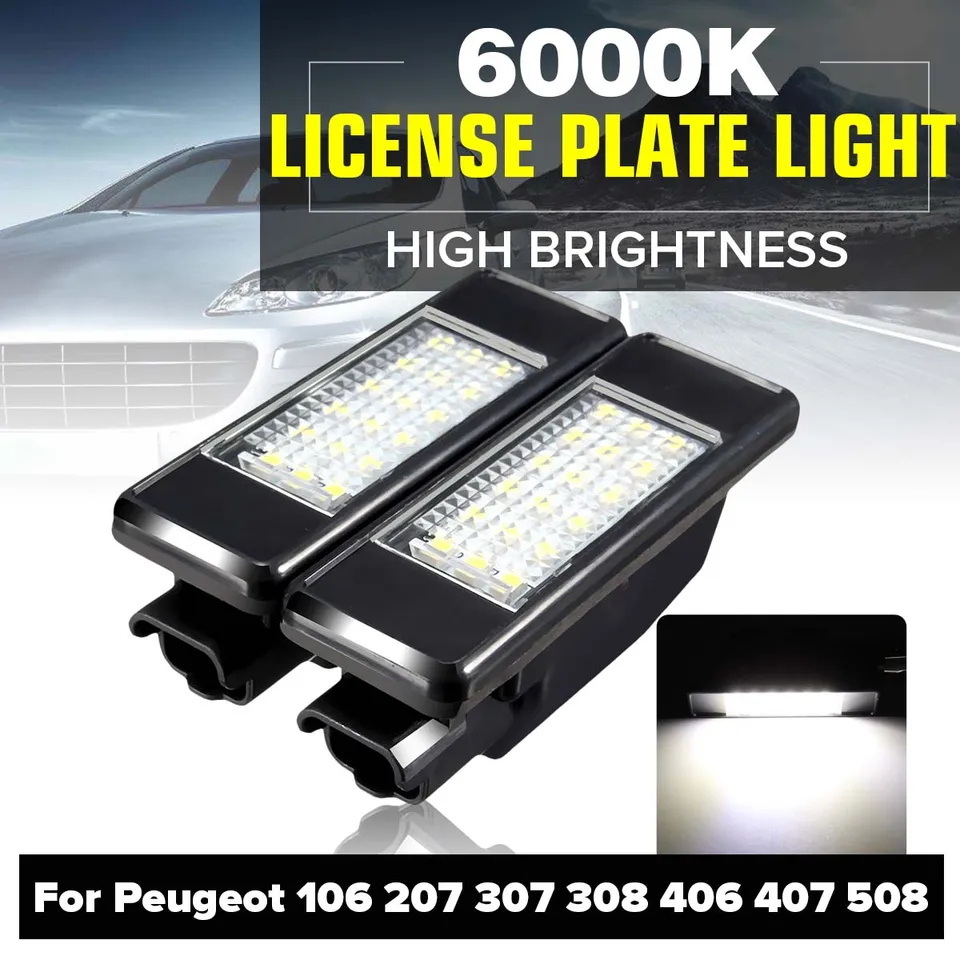 2x pre Peugeot 106 207 307 308 406 407 508 pre Citroen C3 C4 C5 C6 C8 CAR 18LED SMD LIVATION Číslo LIVE SVETLO LAMP 6000K