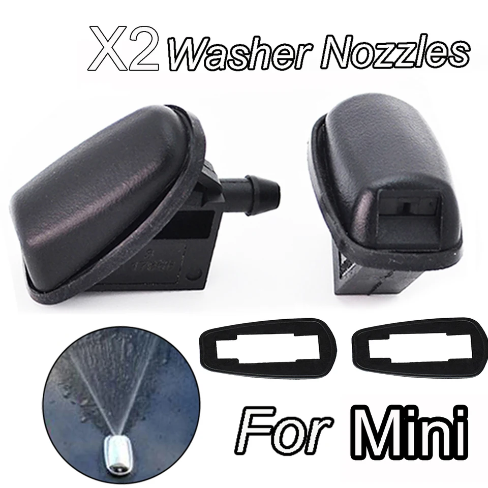 2x predné čelné sklo stierač Wiper Jet Dysle pre BMW Mini Cooper One R50 R52 R53 OE: 61667061614 61667061611