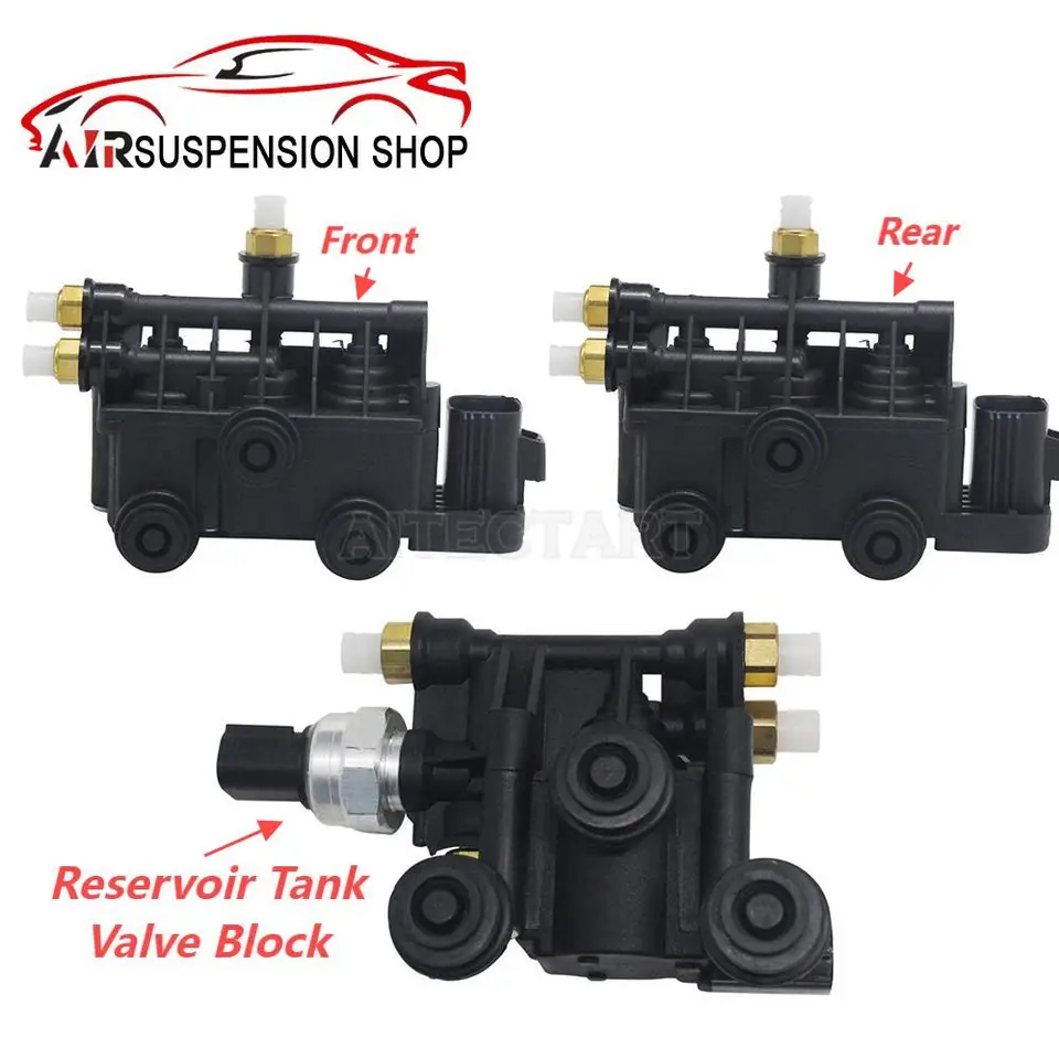 2x predný zadný ventil s 1x vzduchovým odpružením nádrže Blok pre ventily pre Range Rover Sport Land Rover LR3 LR4 RVH00000046