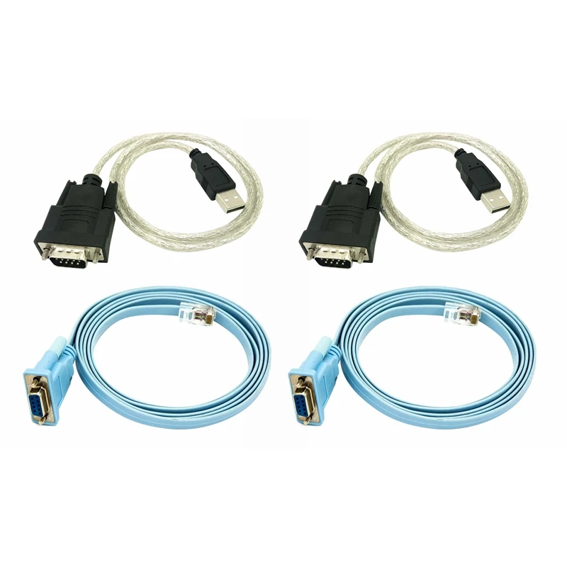 2x RJ45 Sieťový kábel sériový kábel RJ45 až DB9 a RS232 na USB (2 v 1)